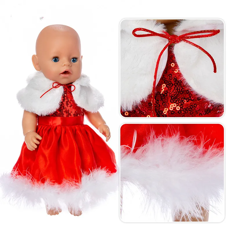 Born Baby Fit 18 дюймов 43 см аксессуары для кукол Хэллоуин зеленая лапа костюм Санта Клаус пушистый шаль костюм для ребенка подарок на день рождения