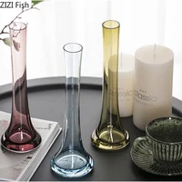 Transparent Glass Vase Creative Oblique Hydroponics Vases for Flowers Artificial Flower Floral Ornaments Desk Home Decor Modern 1