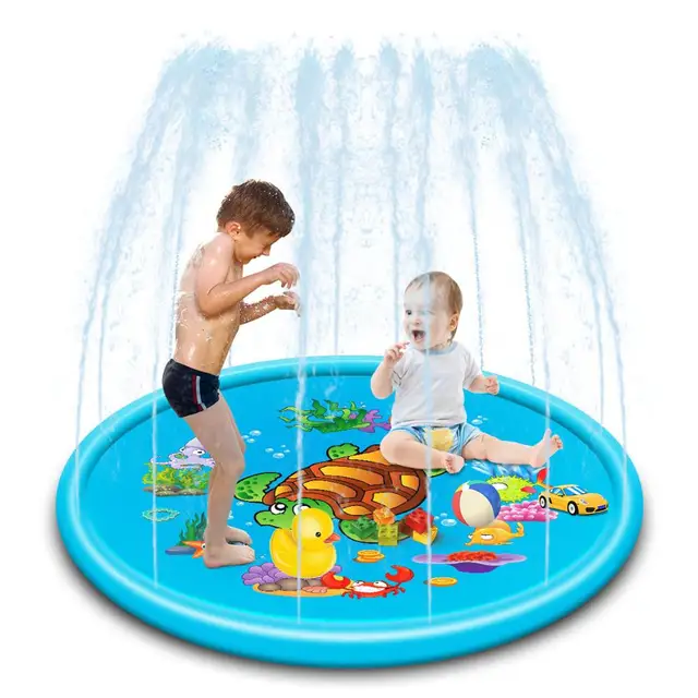 Children's Outdoor Game Pad Inflatable Water Spray Mat Summer Lawn Water Game Play Mat Kids Outdoor Splash Mat For Kids Pool 4