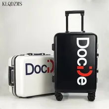 KLQDZMS 2" 24 дюймов модный чемодан на колесах PC прокатки багажа Спиннер на колесах бренд высокого качества коробка