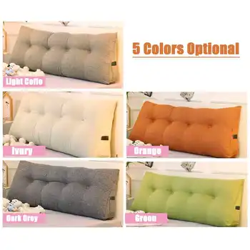 

100x50x20cm Triangular Backrest Cushion Sofa Cushions Bed Rest Pillow Back Support Tatami Sofy Removable Sleeping Pillow 5 Color