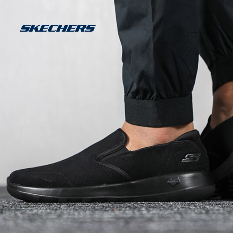 skechers loafers mens black