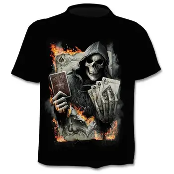 

New Mens Skull T shirts Brand punk style finger skull 3Dt- shirts Men Tops Hip hop 3d print skull punisher T-shirt dropshipping