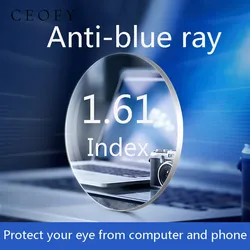 1.61 Index Anti-Blue Ray Prescription Lenses Aspherical Computer Protection Lenses Anti-Radiation Optical Myopia Hyperopia Lens