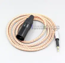 LN006838 XLR 3 4 Pole 6 5mm 16 Core 99 7N OCC Earphone Cable For Sennheiser HD6 HD7 HD8 MIX DJ HD595 Headphone