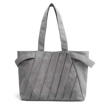 

Designer Solid Stripes Female Canvas Tote Bag Large Capacity Comfortable Casual Shoulder Bags for Women 2020