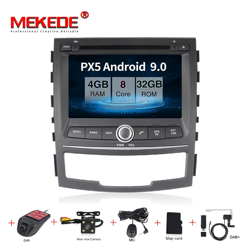 MEKEDE 1024X600 2Din Восьмиядерный 4G ram Android 9,0 автомобильный мультимедийный плеер для SSANGYONG KORANDO 2011-2013 стерео навигационный GPS радиоприемник