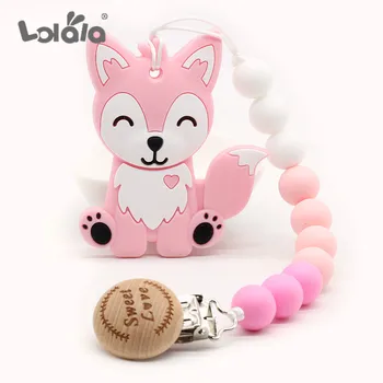 

Silicone Baby Pacifier Clips chain Attache Tetine Chupet For Teething holder Soother Chew Cute fox Toy Dummy Baby gift schnuller