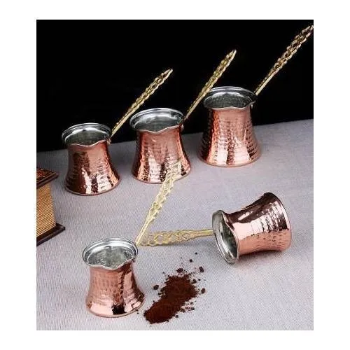 

5 Pieces Coffee Baking Coffee Pot Set Turkish Coffee Art Pure Copper Length Sort Free Shipping