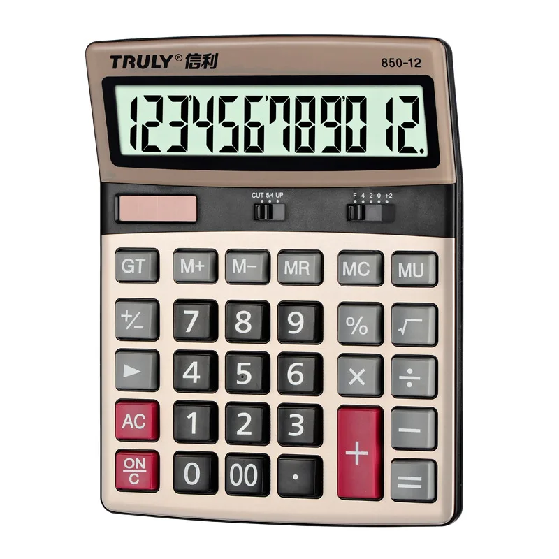 

Truly 850-12 Calculator Office Financial Household Calculator 12 Digits Multi-functional Desktop Calculator