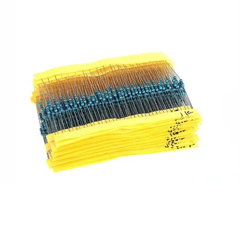 

300Pcs/Pack 10 ohm -1M ohm 1/4w 1% Metal Film Resistor Resistance Assortment Kit Set 30 Kinds Each 10pcs 1k 10k for Arduino UNO