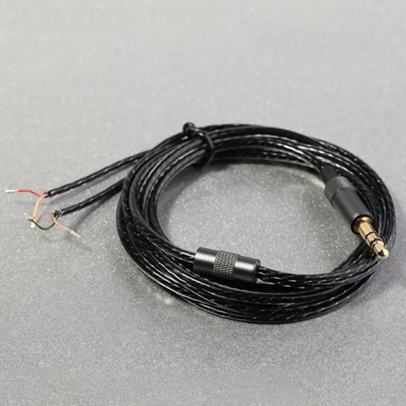 1.2m srebrny powlekany drut miedziany słuchawki konserwacja drutu dla DIY wymień kabel słuchawek 3.5mm kabel Audio bez mikrofonu #561