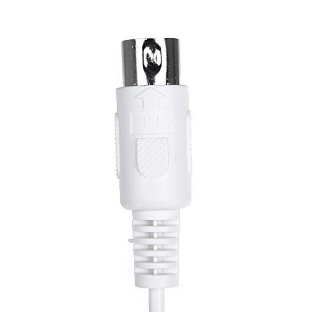 150cm White Power Amplifier 5 Pin Male to 5 Pin Male MIDI Extension Cable for Piano