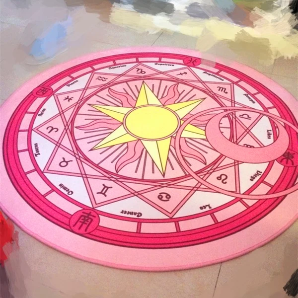 Cartoon Card Captor Sakura Kinomoto Magic Circle Puzzle Mats Children Round Carpet Diameter 60-100cm Baby Play Mat Brand New 5
