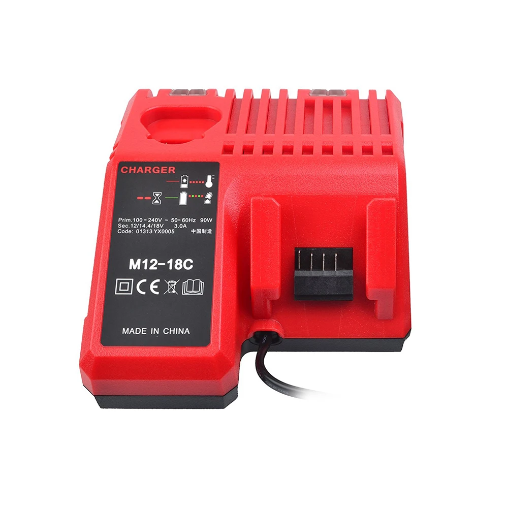 KKMOON M12-18C Li-Ion Батарея Зарядное устройство для Милуоки 12 V 14,4 V 18V C1418C 48-11-1815/1828/1840 M18 M14 M12 литий Батарея