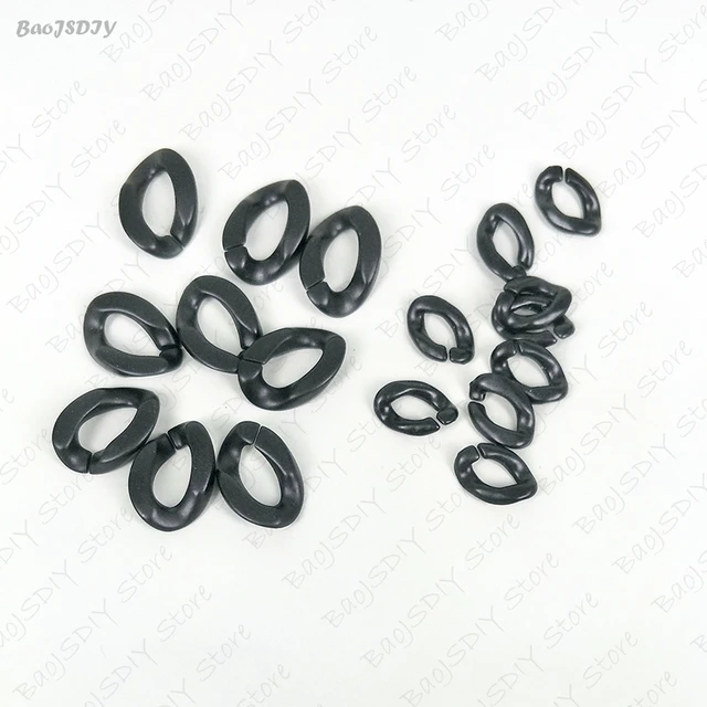 Wholesale 23mm*17mm Multi color Acrylic Twisted Chains Assembled Parts Beads Diy Jewelry Findings Accessories 60 pieces(JM6582) Matte Black