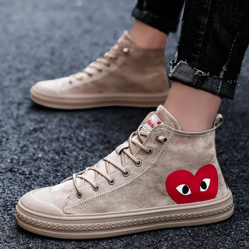 

New Style High-ankle Leather Casual Shoes Men's Dull Polish Youth Leather Boots Korean-style Versatile Trend Cowboy MEN'S SHOES