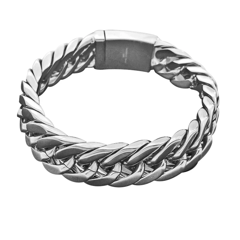 

Bracelet Cuba Bracelet Men's Fashion Jewelry Chain Stainless Steel Bracele 22cm Long 14mm Wide Buddha Bracelet Jewelry 032