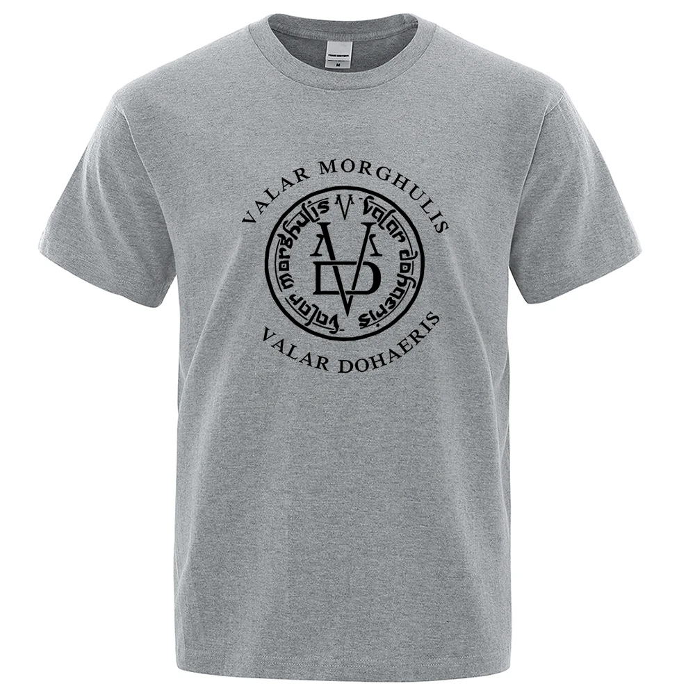 Фото Футболка Valar Morghulis & Valar Dohaeris Мужская, повседневная тенниска в стиле хип-хоп, брендовая майка с коротким рукавом, повседневные топы в стиле Харадзюку, лето 2023 №4