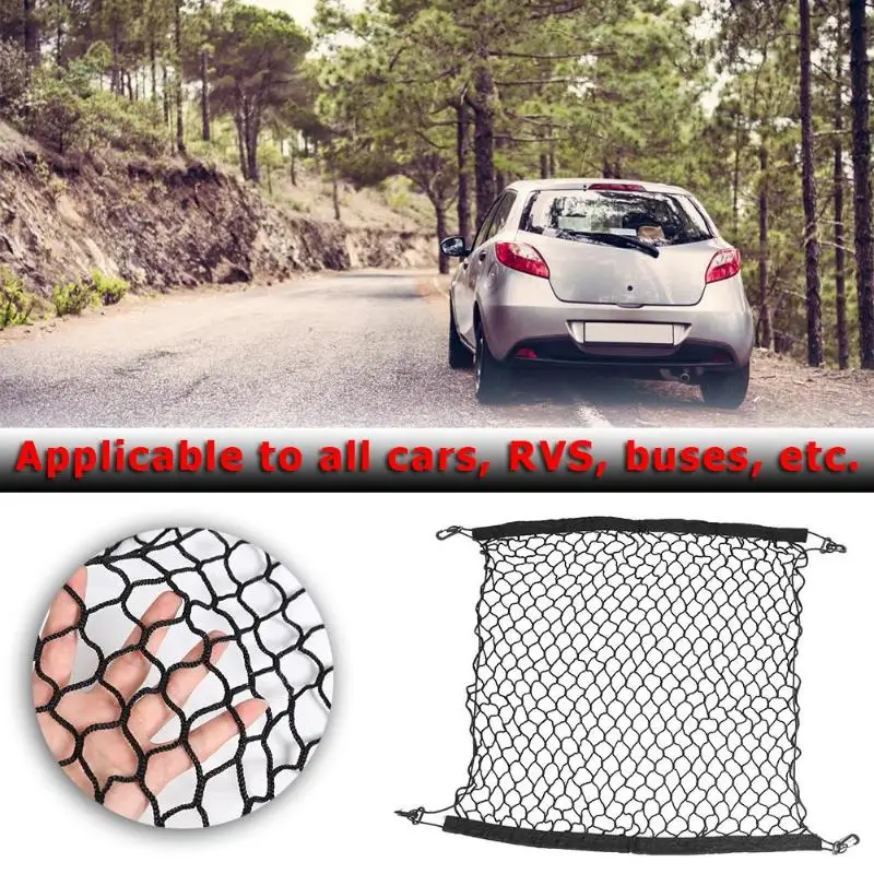 Car Trunk Luggage Cargo Storage Elastic Nylon Strong Expandability Organizer Elastic Mesh Net Universal Car Interior Accessories