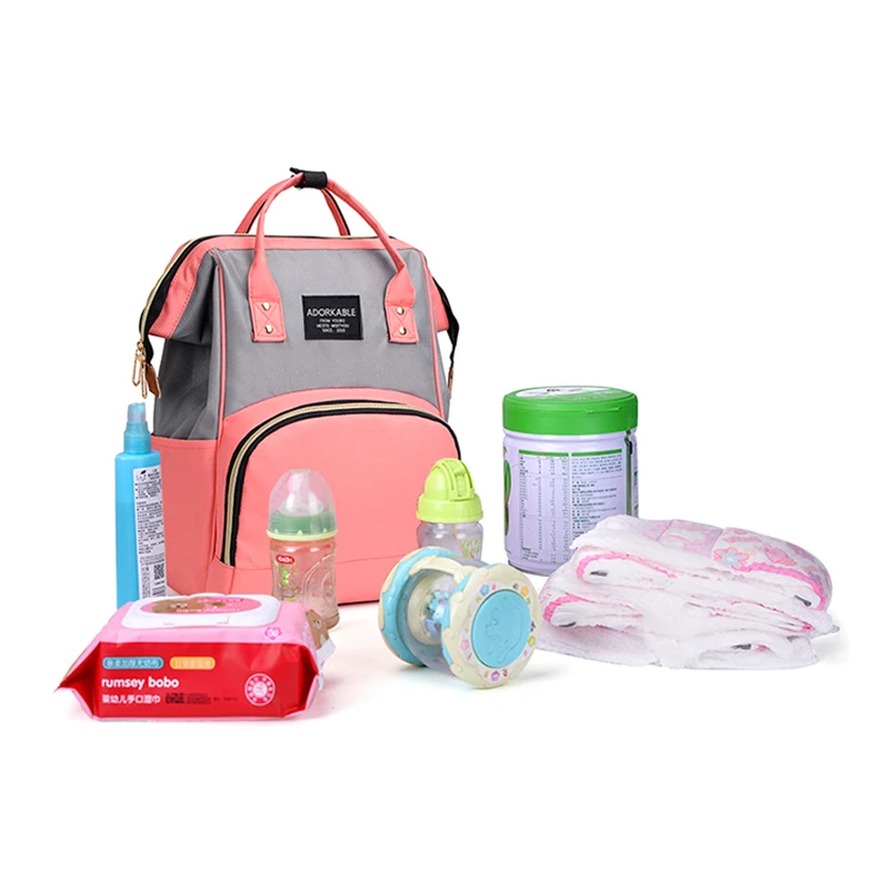 

Fashion Multifunction Mixed Color Matching Baby Nappy Bag Large Capacity Waterproof Bag Travel Diaper Stroller Mother Backpack
