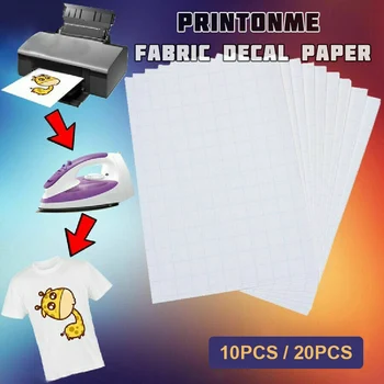 

10/20pcs Fabric Transfer Decal Paper Heat Transfer for T-shirt Light Color Clothing DJA88