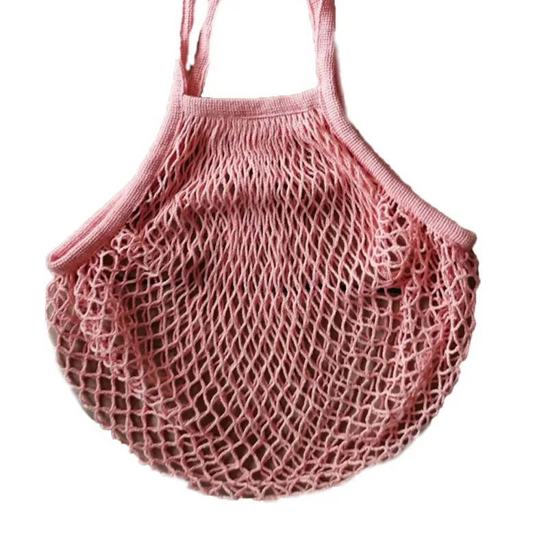 Сумка для покупок новая хлопковая Сетчатая Сумка черепаха многоразовая сумка для хранения фруктов женская сумка для покупок - Цвет: pink--shoulder