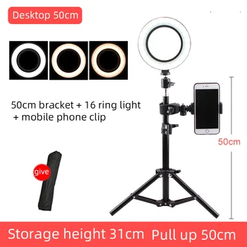 

LED Selfie Ring Light 16cm Studio Photography Photo Fill Ring Light with Tripod Youtube Video Live iphone Smartphone Makeup