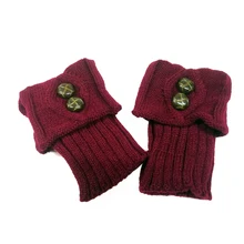 1 пара; Короткие гетры с манжетами для взрослых; модные вязаные сапоги до колена с кнопкой; защитная зимняя обувь