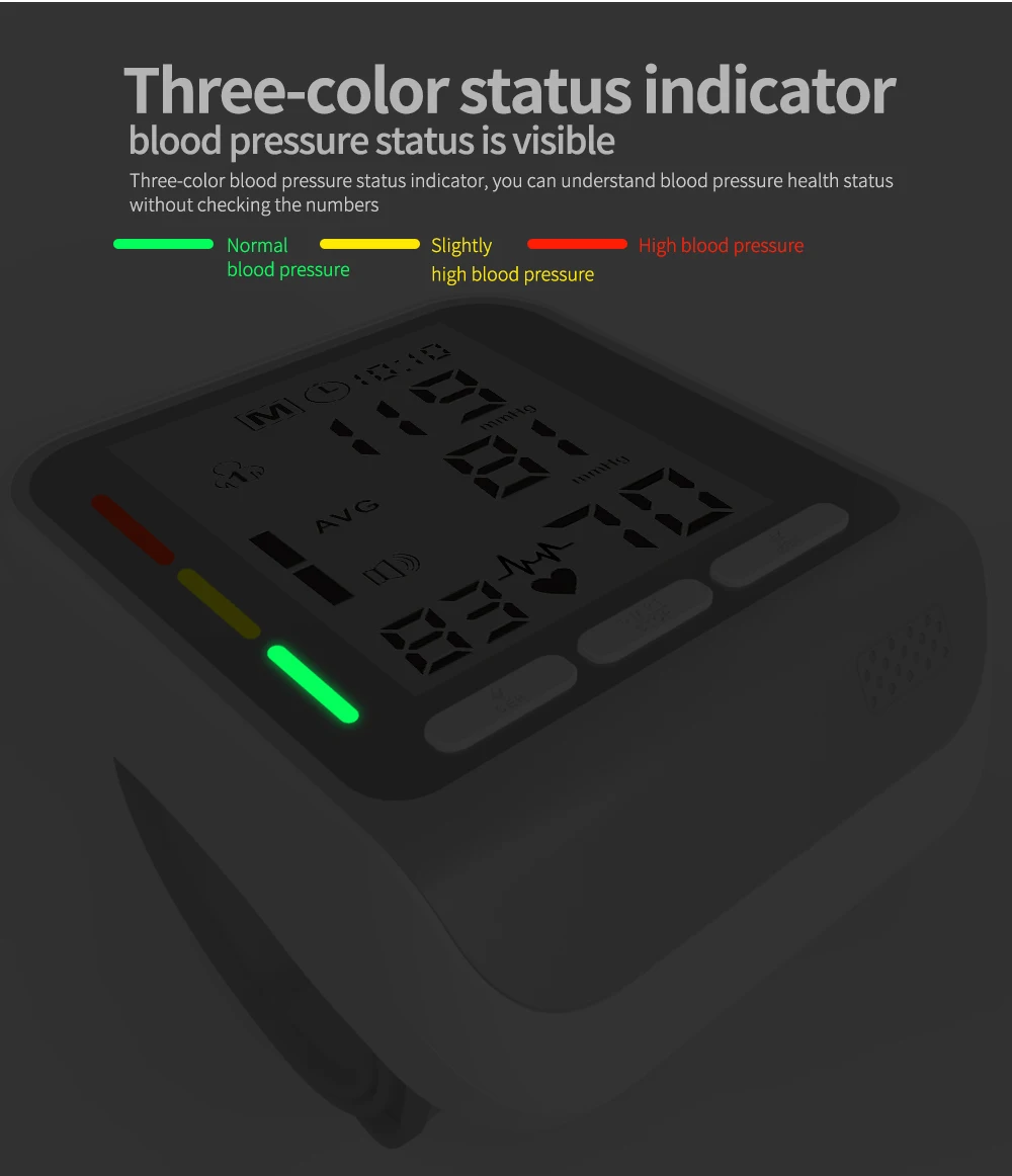 Kiuzou Automatic Digital Wrist Blood Pressure Monitor Sphygmomanometer Tonometer Tensiometer Heart Rate Pulse Meter BP Monitor 3