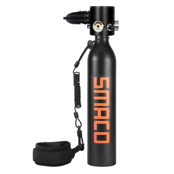 

0.5L Scuba Oxygen Cylinder Air Tank with Lanyard Scuba Respirator Refill Adapter Snorkeling Breathing Scuba Diving Equipment