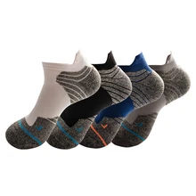 4 пары спортивных носков мужские уличные беговые баскетбольные носки полотенце снизу безбортные носки из дышащей ткани эластичные впитывающие пот