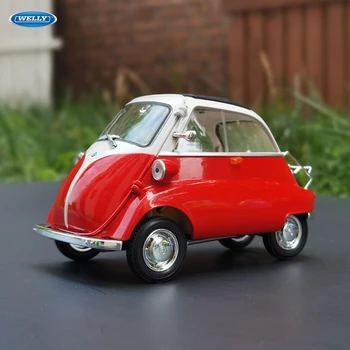 

WELLY 1:24 BMW Isetta red car alloy car model simulation car decoration collection gift toy Die casting model boy toy