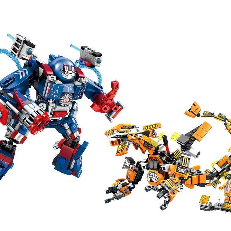 

MK2 Armor Series Iron Man Super Hero DIY Building Blocks Bricks Compatible legoingly Model Toy For Children Gift