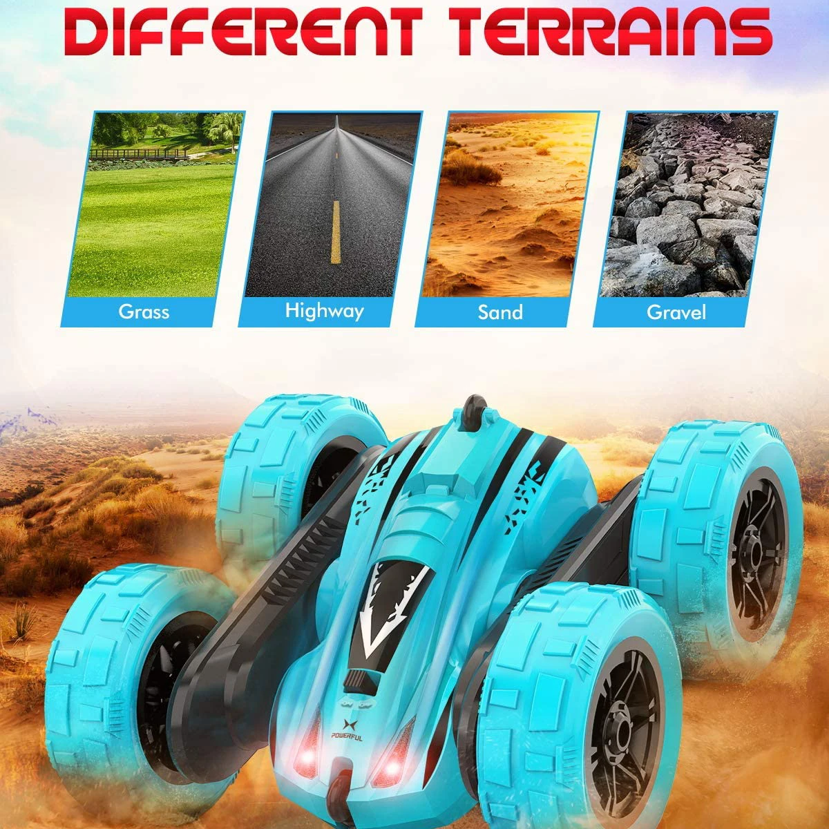 Roclub 4WD RC Car 2.4G Radio Remote Control Car 1:24 Double Side RC Stunt Cars 360° Reversal Vehicle Model Toys For Children Boy - Image 4