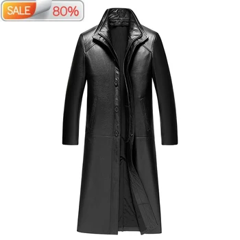 

Men's Autumn Winter Jacket Men Genuine Cow Leather Jackets Windbreaker Long Coat JLK1ADSA707 ND1372