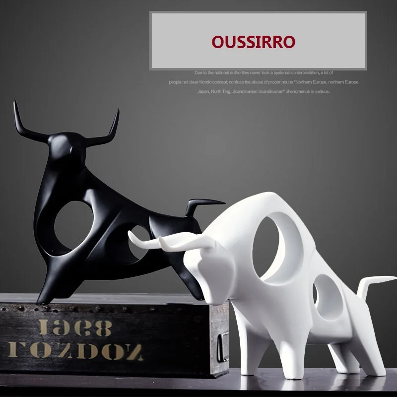 Креативные ремесла OUSSIRRO керамический бык домашний декор ручная работа крупный