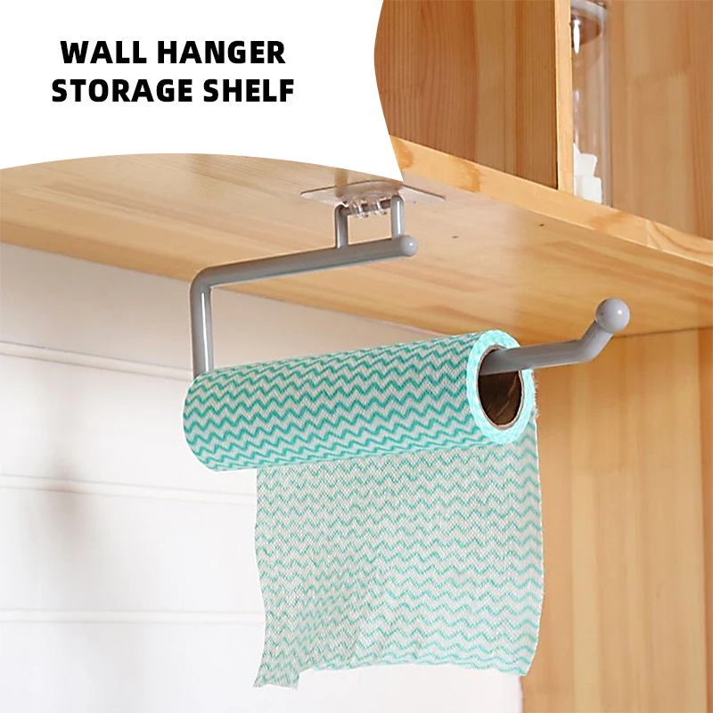 

Kitchen Paper Roll Holder Towel Hanger Rack Bar Cabinet Rag Hanging Holder Bathroom Organizer Shelf Toilet Paper Holders