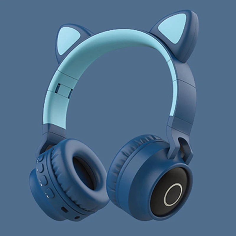 Pink Cat Ear Wireless Bluetooth Headphones Kid Foldable Stereo Sound Headset Kids Earphone For Boys Girls Lovely Gift
