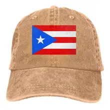 Мужская и женская Регулируемая хлопковая джинсовая бейсбольная кепка с флагом, шляпа для папы в стиле пуерто-Рико