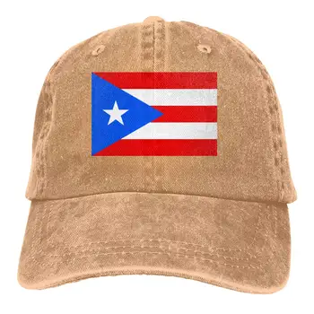 

Men Women Adjustable Cotton Denim Baseball Cap Flag of Puerto Rico Dad Hat