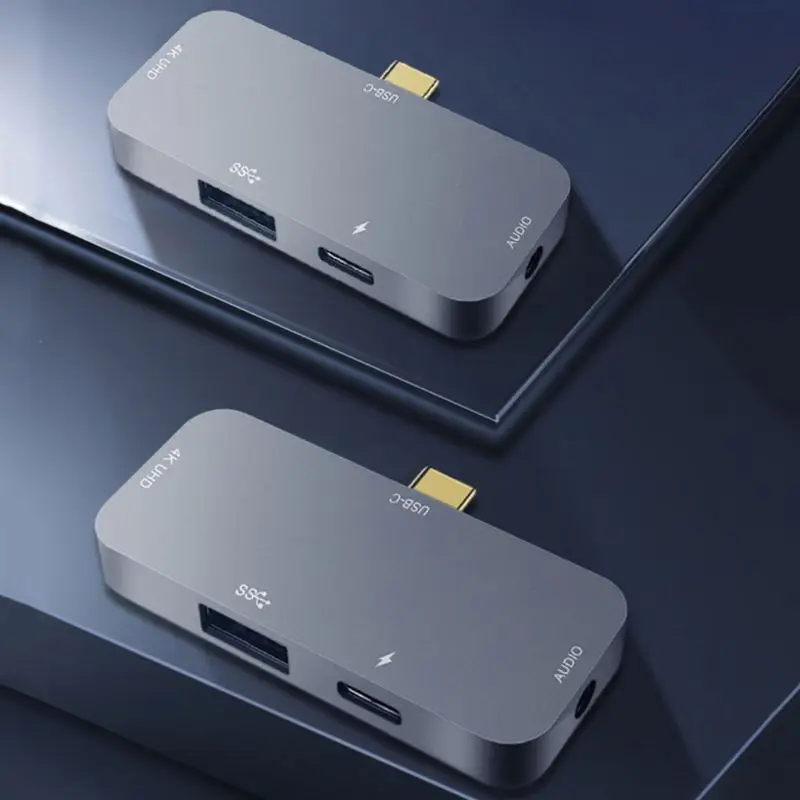 USB концентратор переходник разветвитель с TYPE C зарядка PD 4K HDMI USB 3,0 3,5 мм наушники