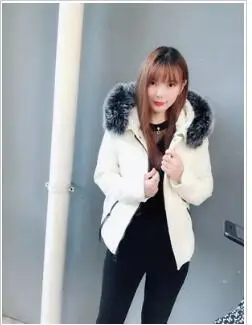 Kpop женская одежда Новое корейское Женское пальто модная короткая пуховая хлопковая одежда большой меховой толстый теплый зимний жакет для женщин