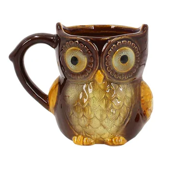 

Lovly Owl Mugs Coffee Milk Cups Kitchen Tableware Creative Owl Animal Pattern Morning Ceramic Tea Cups Art Ornaments