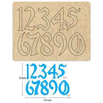 

WordArt Digital Number 0-9 DIY Cutting Mold Wood Dies For Leather Blade Cutter Paper Crafts for common machines on the market