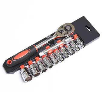 

12 in 1 combination set vanadium steel Torque ratchet wrench set 1/4 inch Universal Vehicle Socket Wrench Kit