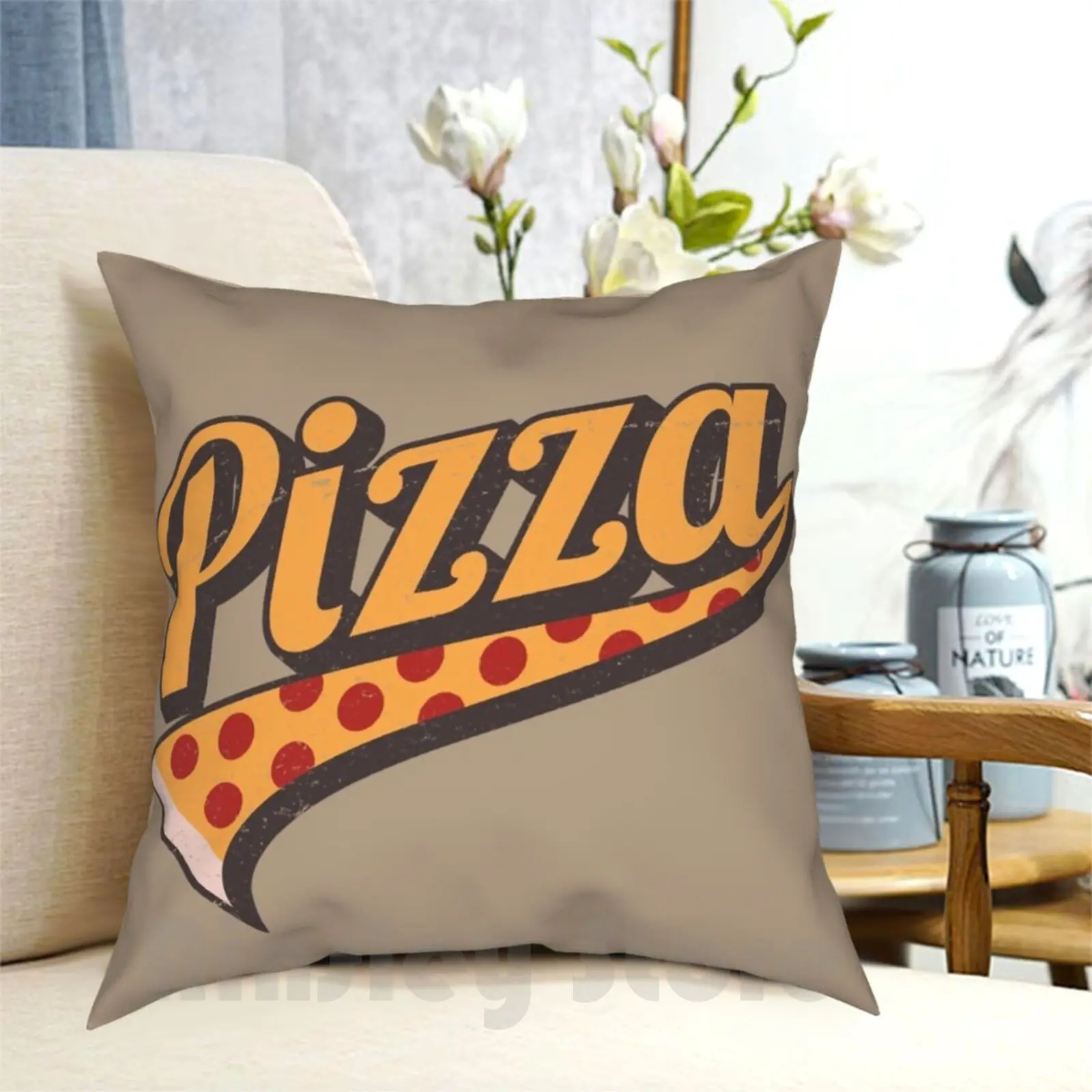 

Believe In Pizza...Cause Pizza! Pillow Case Printed Home Soft Throw Pillow Pizza Sports Team Believe Cheese Pepperoni