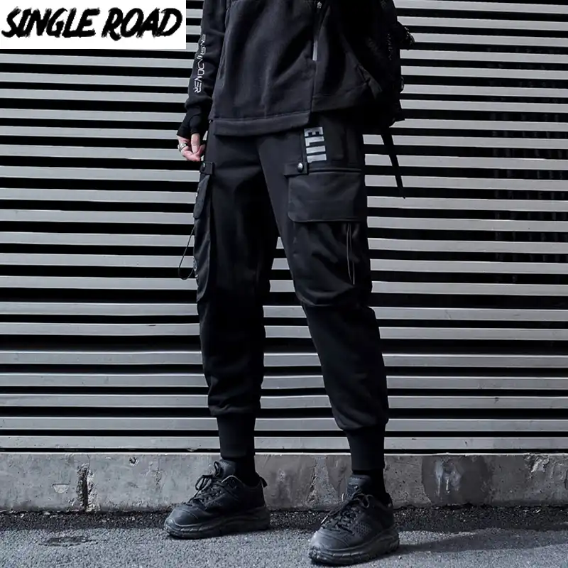 Singleroadメンズカーゴパンツ男性ファッション黒側ポケットジョギングヒップホップ原宿日本ストリートズボンパンツ男性 カーゴパンツ Aliexpress