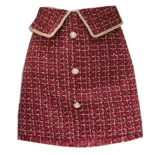 Твидовая шерстяная юбка трапециевидной формы Женская высокая талия Небольшой аромат темперамент Мини-посылка бедра юбка