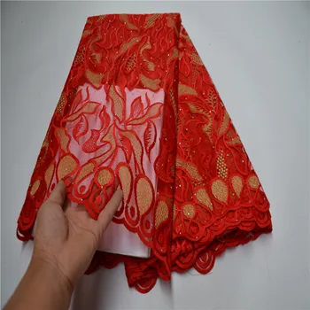 

sky blue High Quality African Lace Fabric Yellow French Lace Fabric Tulle Stones Nigerian Lace Fabric For Wedding Dress red
